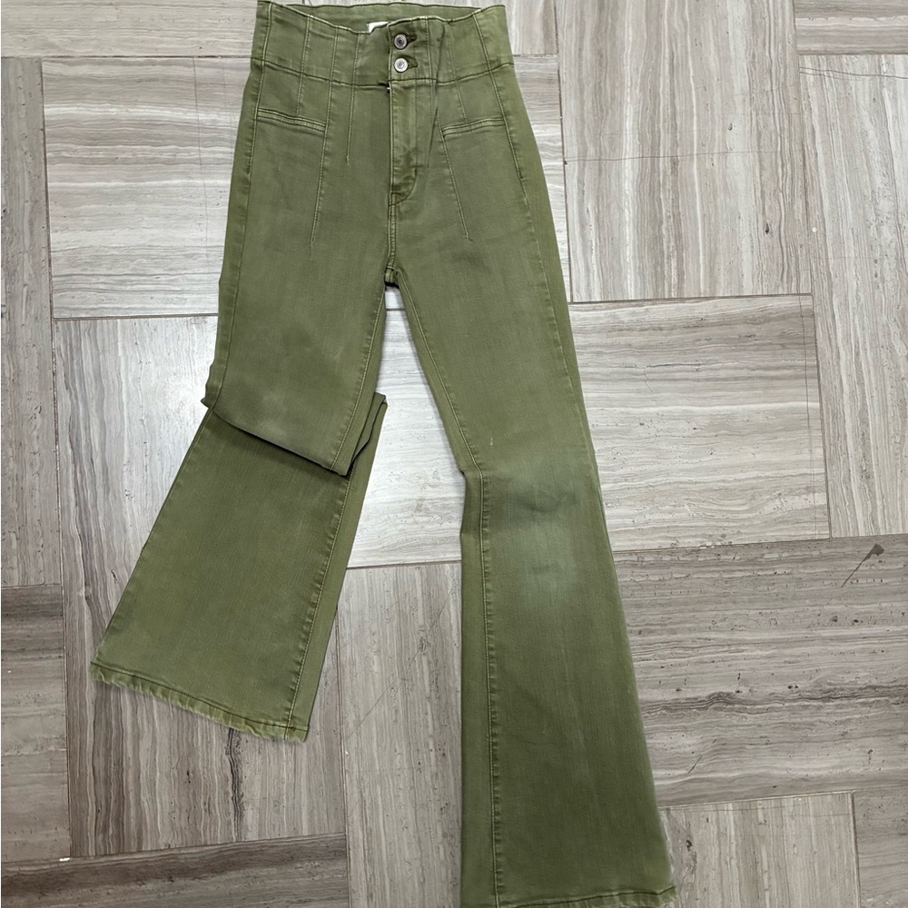 We The Free• Jayde Flare Pants • High Waist• Sage color